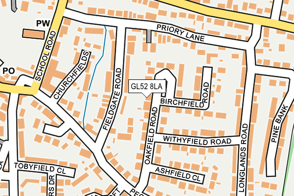 GL52 8LA map - OS OpenMap – Local (Ordnance Survey)