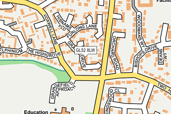 GL52 8LW map - OS OpenMap – Local (Ordnance Survey)