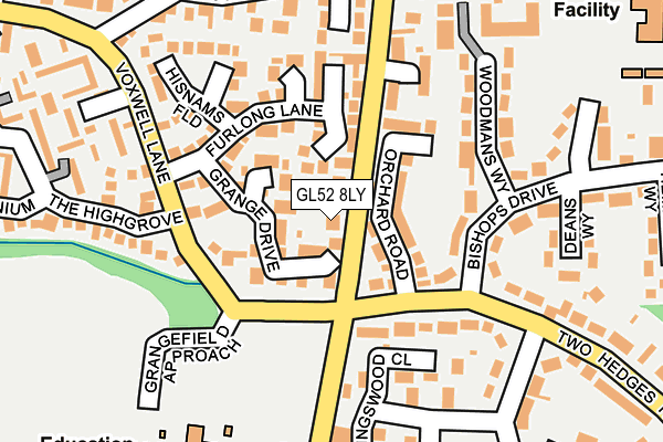GL52 8LY map - OS OpenMap – Local (Ordnance Survey)