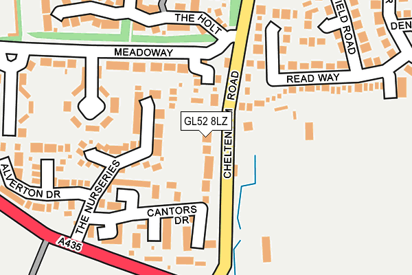 GL52 8LZ map - OS OpenMap – Local (Ordnance Survey)