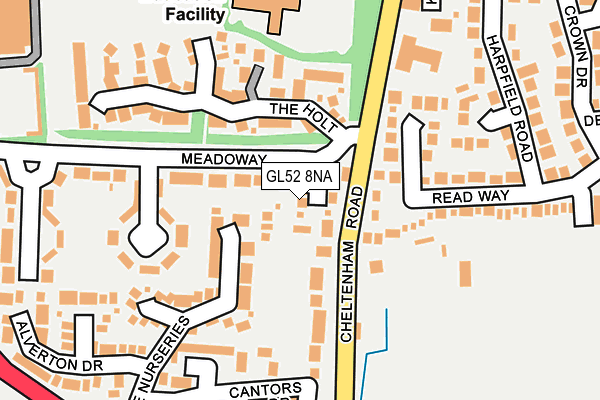 GL52 8NA map - OS OpenMap – Local (Ordnance Survey)