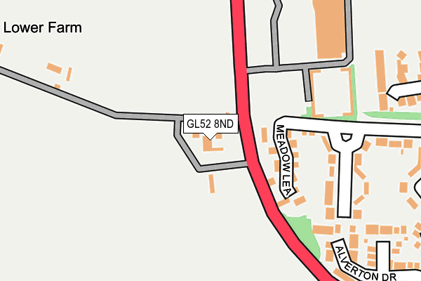 GL52 8ND map - OS OpenMap – Local (Ordnance Survey)