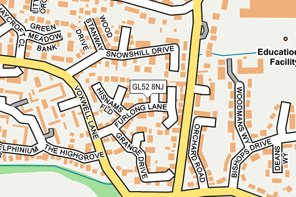 GL52 8NJ map - OS OpenMap – Local (Ordnance Survey)