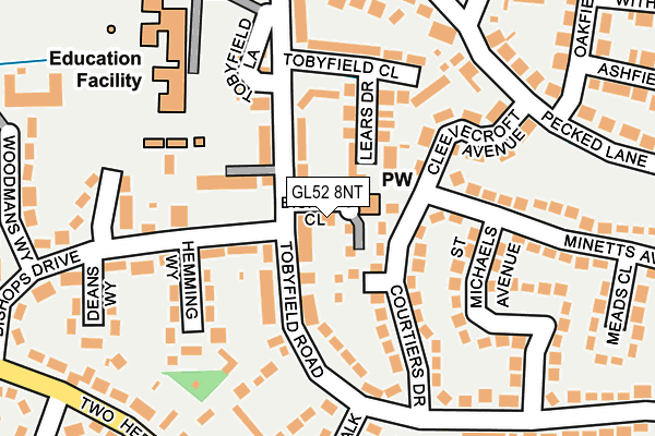 GL52 8NT map - OS OpenMap – Local (Ordnance Survey)