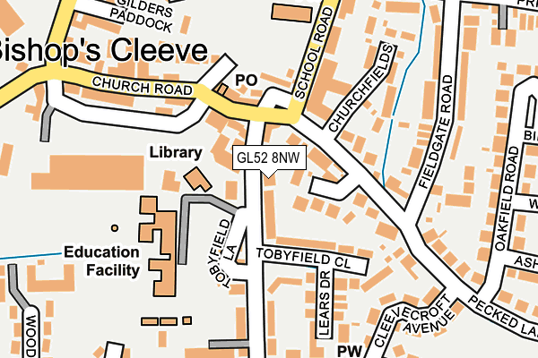 GL52 8NW map - OS OpenMap – Local (Ordnance Survey)
