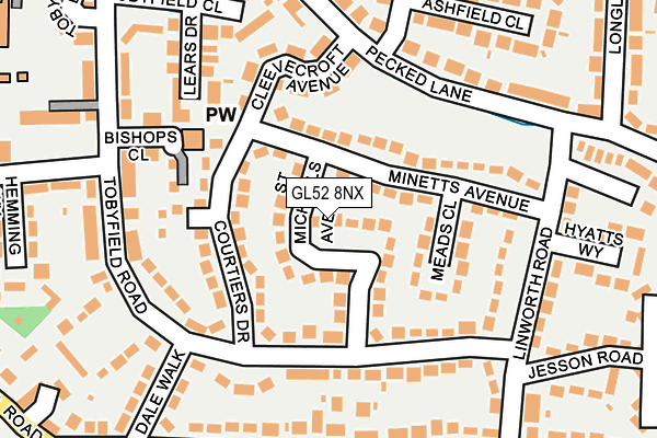 GL52 8NX map - OS OpenMap – Local (Ordnance Survey)