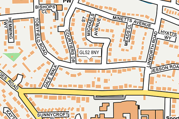 GL52 8NY map - OS OpenMap – Local (Ordnance Survey)
