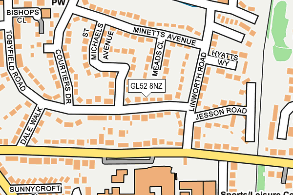 GL52 8NZ map - OS OpenMap – Local (Ordnance Survey)
