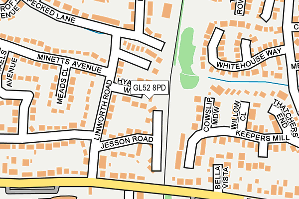GL52 8PD map - OS OpenMap – Local (Ordnance Survey)