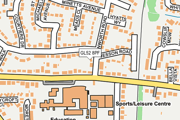 GL52 8PF map - OS OpenMap – Local (Ordnance Survey)