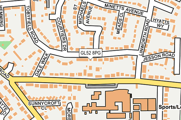 GL52 8PG map - OS OpenMap – Local (Ordnance Survey)