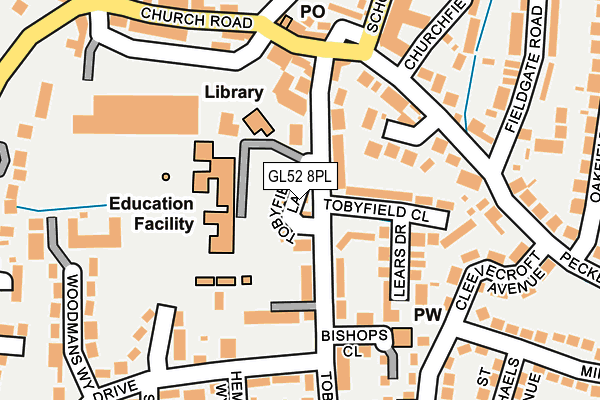 GL52 8PL map - OS OpenMap – Local (Ordnance Survey)