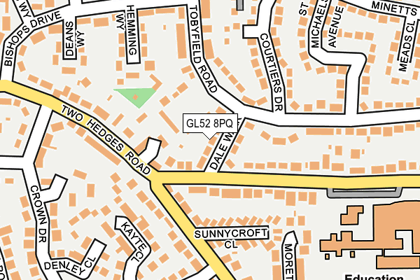 GL52 8PQ map - OS OpenMap – Local (Ordnance Survey)