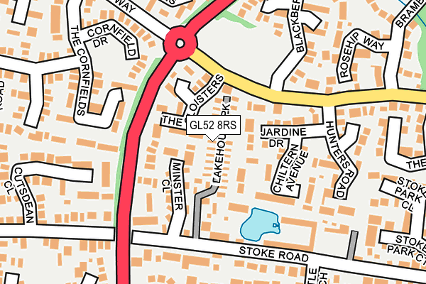 GL52 8RS map - OS OpenMap – Local (Ordnance Survey)