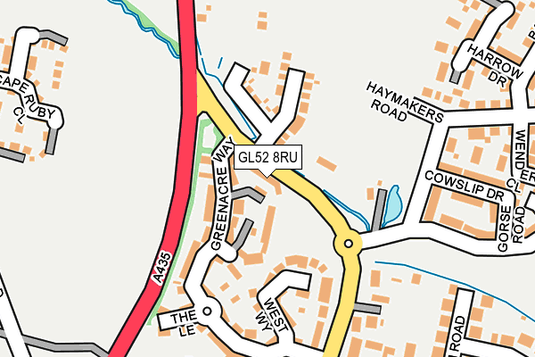 GL52 8RU map - OS OpenMap – Local (Ordnance Survey)
