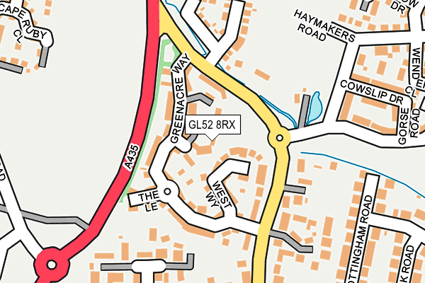 GL52 8RX map - OS OpenMap – Local (Ordnance Survey)