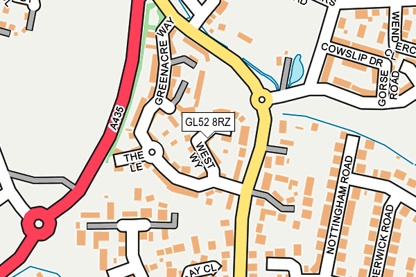 GL52 8RZ map - OS OpenMap – Local (Ordnance Survey)