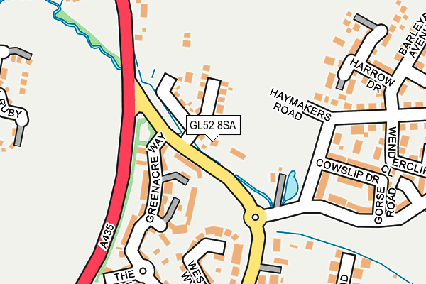 GL52 8SA map - OS OpenMap – Local (Ordnance Survey)