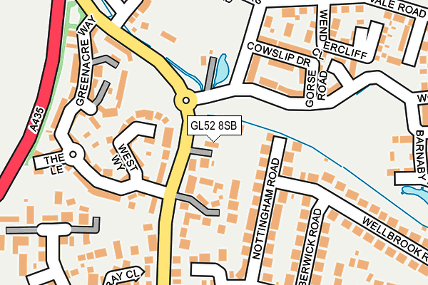 GL52 8SB map - OS OpenMap – Local (Ordnance Survey)