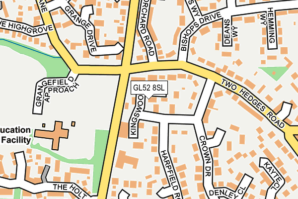 GL52 8SL map - OS OpenMap – Local (Ordnance Survey)