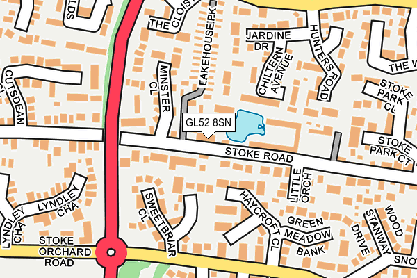 GL52 8SN map - OS OpenMap – Local (Ordnance Survey)