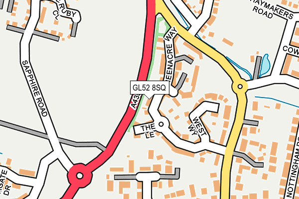 GL52 8SQ map - OS OpenMap – Local (Ordnance Survey)