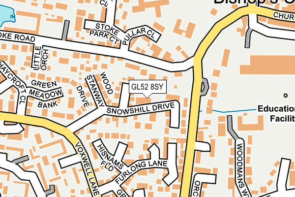 GL52 8SY map - OS OpenMap – Local (Ordnance Survey)
