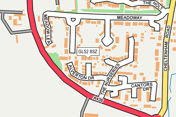 GL52 8SZ map - OS OpenMap – Local (Ordnance Survey)