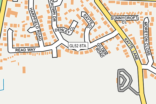GL52 8TA map - OS OpenMap – Local (Ordnance Survey)