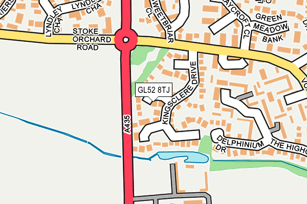 GL52 8TJ map - OS OpenMap – Local (Ordnance Survey)