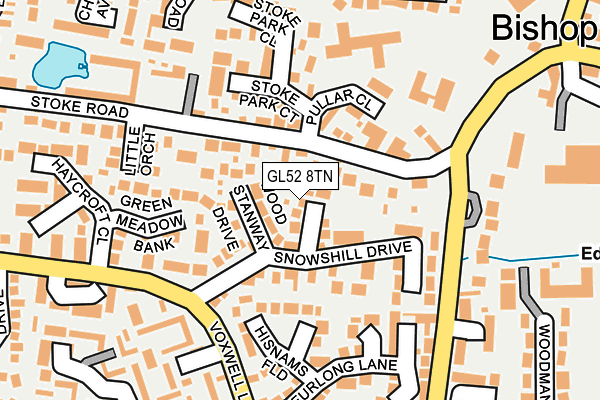 GL52 8TN map - OS OpenMap – Local (Ordnance Survey)