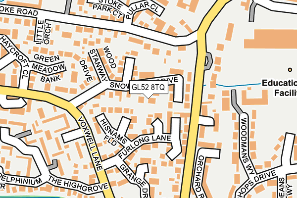 GL52 8TQ map - OS OpenMap – Local (Ordnance Survey)