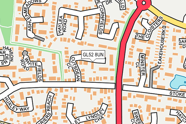 GL52 8UN map - OS OpenMap – Local (Ordnance Survey)