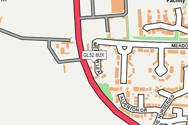 GL52 8UX map - OS OpenMap – Local (Ordnance Survey)