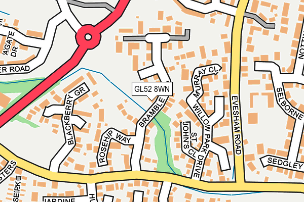 GL52 8WN map - OS OpenMap – Local (Ordnance Survey)