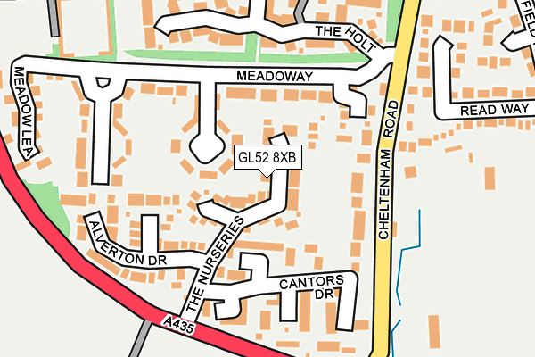 GL52 8XB map - OS OpenMap – Local (Ordnance Survey)