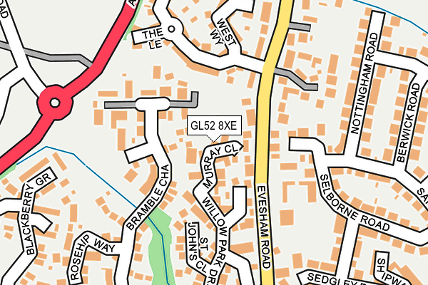 GL52 8XE map - OS OpenMap – Local (Ordnance Survey)