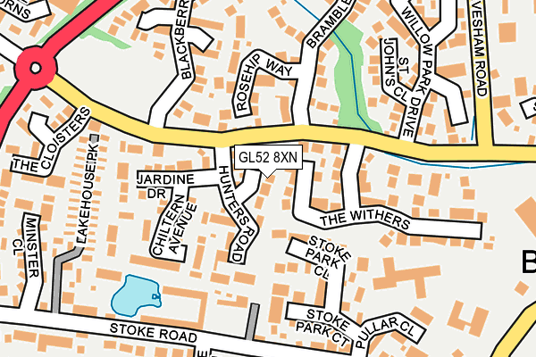 GL52 8XN map - OS OpenMap – Local (Ordnance Survey)