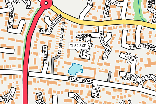 GL52 8XP map - OS OpenMap – Local (Ordnance Survey)