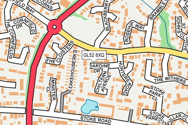 GL52 8XQ map - OS OpenMap – Local (Ordnance Survey)