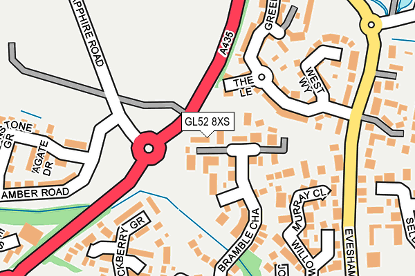 GL52 8XS map - OS OpenMap – Local (Ordnance Survey)