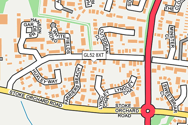 GL52 8XT map - OS OpenMap – Local (Ordnance Survey)