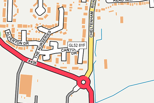 GL52 8YF map - OS OpenMap – Local (Ordnance Survey)