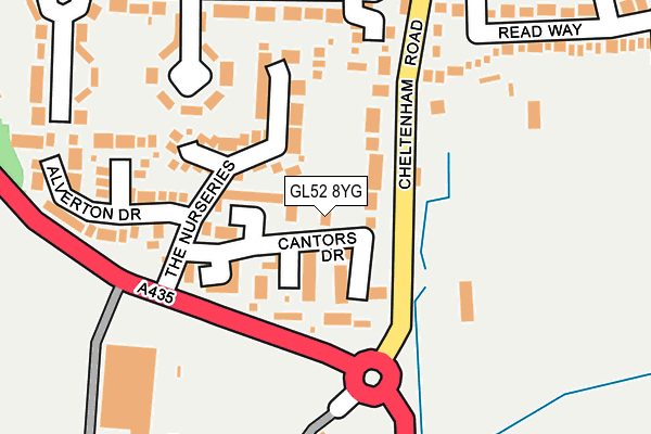 GL52 8YG map - OS OpenMap – Local (Ordnance Survey)