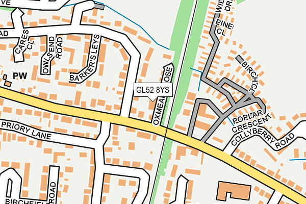 GL52 8YS map - OS OpenMap – Local (Ordnance Survey)