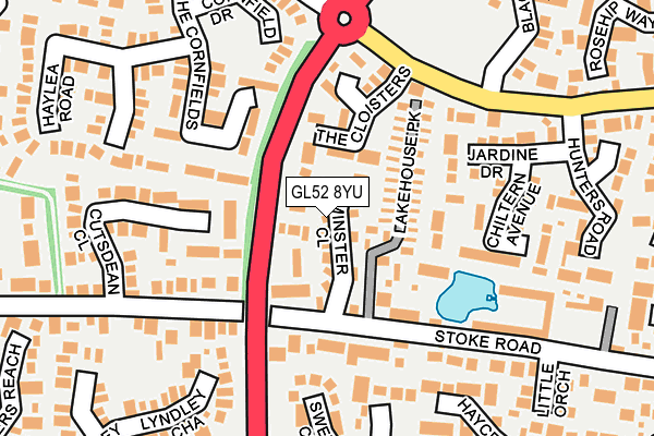 GL52 8YU map - OS OpenMap – Local (Ordnance Survey)
