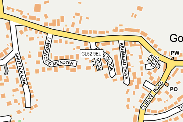 GL52 9EU map - OS OpenMap – Local (Ordnance Survey)