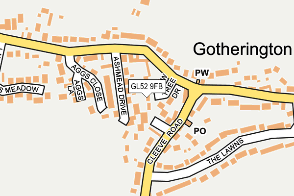 GL52 9FB map - OS OpenMap – Local (Ordnance Survey)