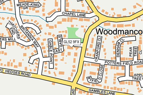 GL52 9FX map - OS OpenMap – Local (Ordnance Survey)