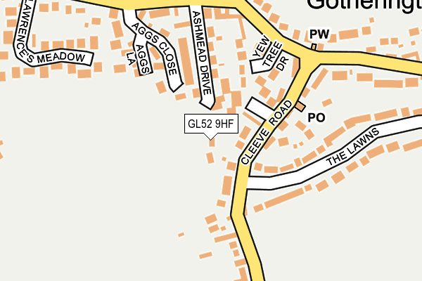 GL52 9HF map - OS OpenMap – Local (Ordnance Survey)